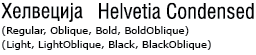 helvetia condensed
