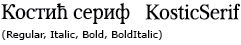 kostic serif